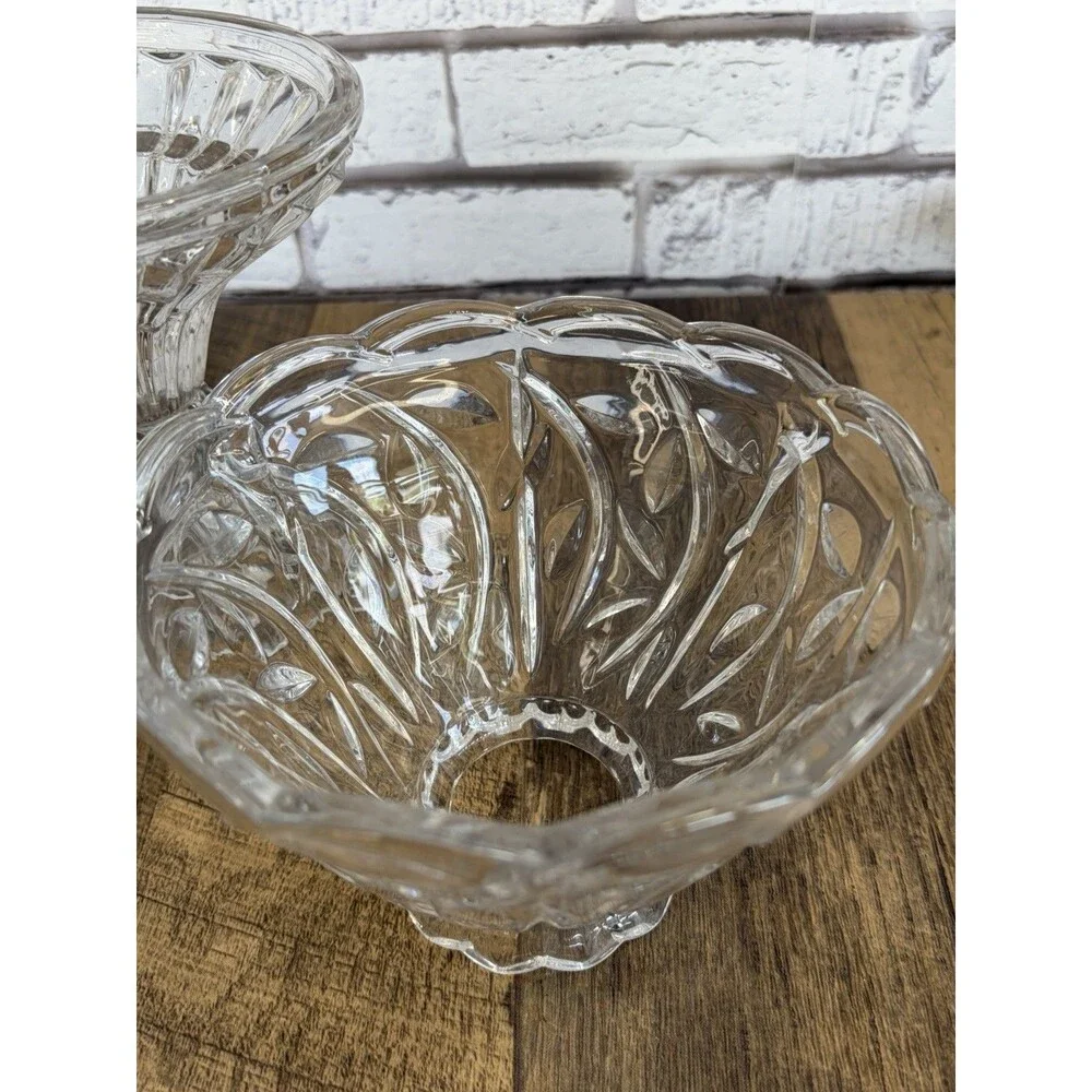 Fifth Avenue Crystal Portico Fairy Lamp Clear Glass Candle Holder 9” Tall